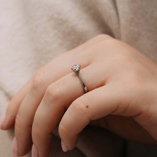 The Tasha Ring | 0.50ct D-E VVS1 Six Claw Engagement Solitaire 950 Platinum