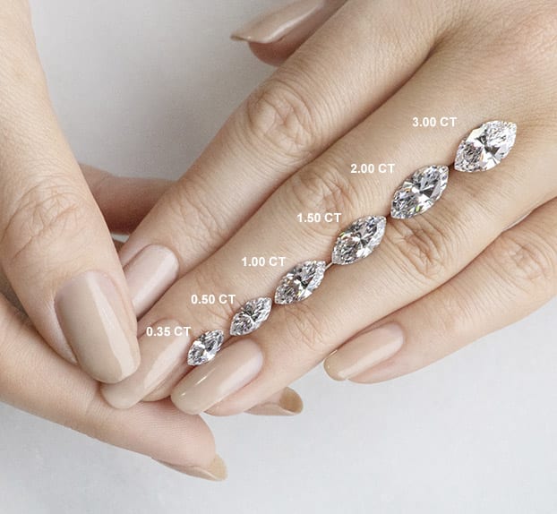 On Hand Ct Marquise Diamond Ring Pembroke: Split Shank Leaf