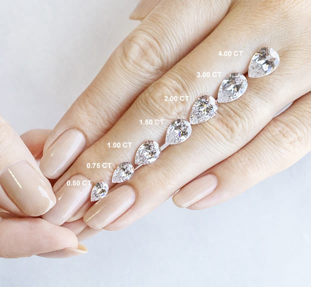 Diamond Size Chart What Does Carat Mean Wave Diamond Ring VARNIYA